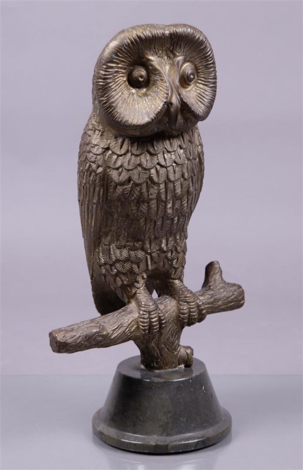 Hattakitkosol Somchai (Thailand 1934 - 2000). An owl on a branch, signed (in the branch), bronze.
H.