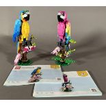 Lego creator 'blue' exotic parrot 31136; Lego creator 'pink' exotic parrot 6442319. (2x)