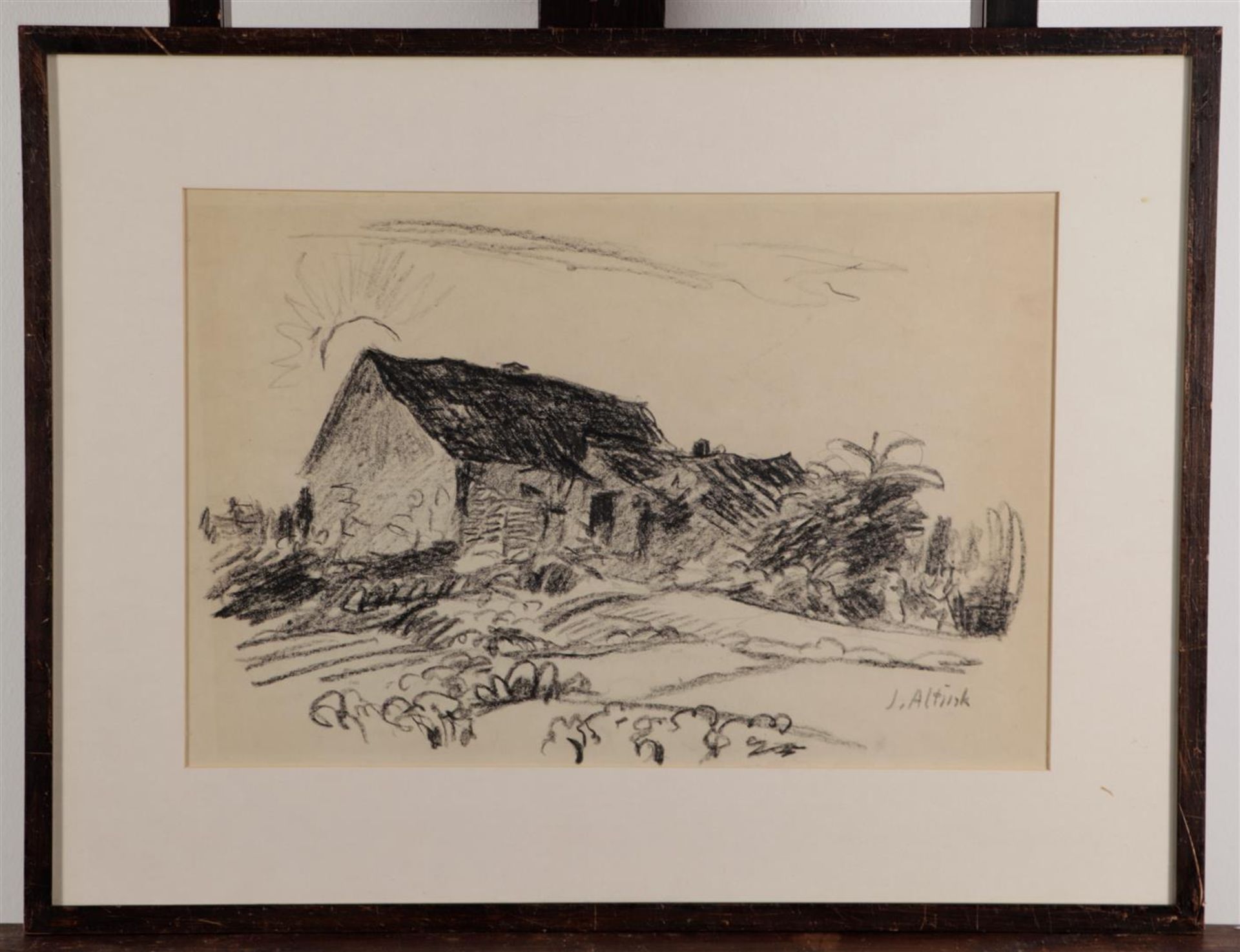 Jan Altink (Groningen 1885 - 1971), Farm in landscape, signed (bottom right), charcoal on paper.
31  - Bild 2 aus 4
