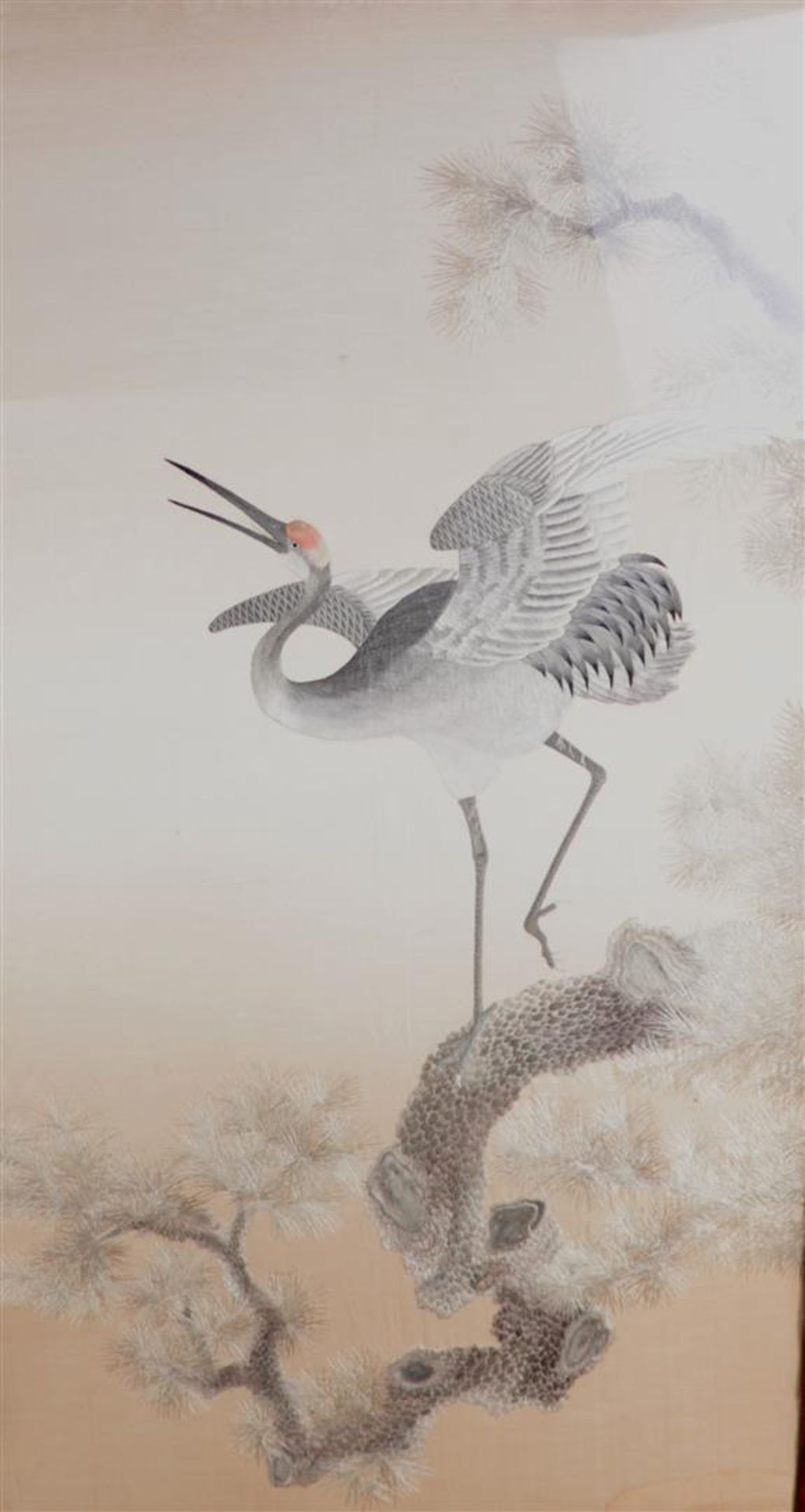 A Chinese embroidery of a heron. ca. 1920.
120 x 66 cm.