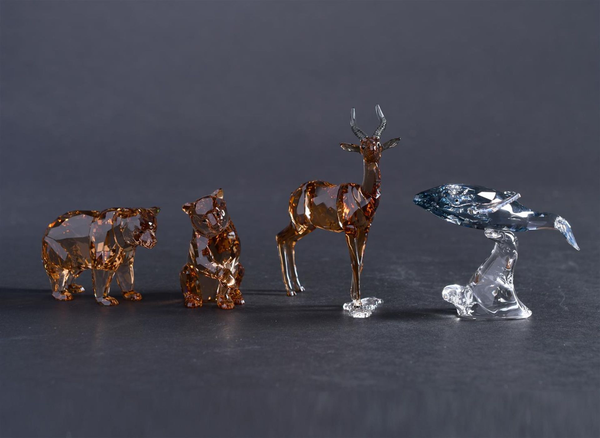 Swarovski, Young Whale 1096741, Young Bears 5236593 & Young gazelle 5301551. In original box.