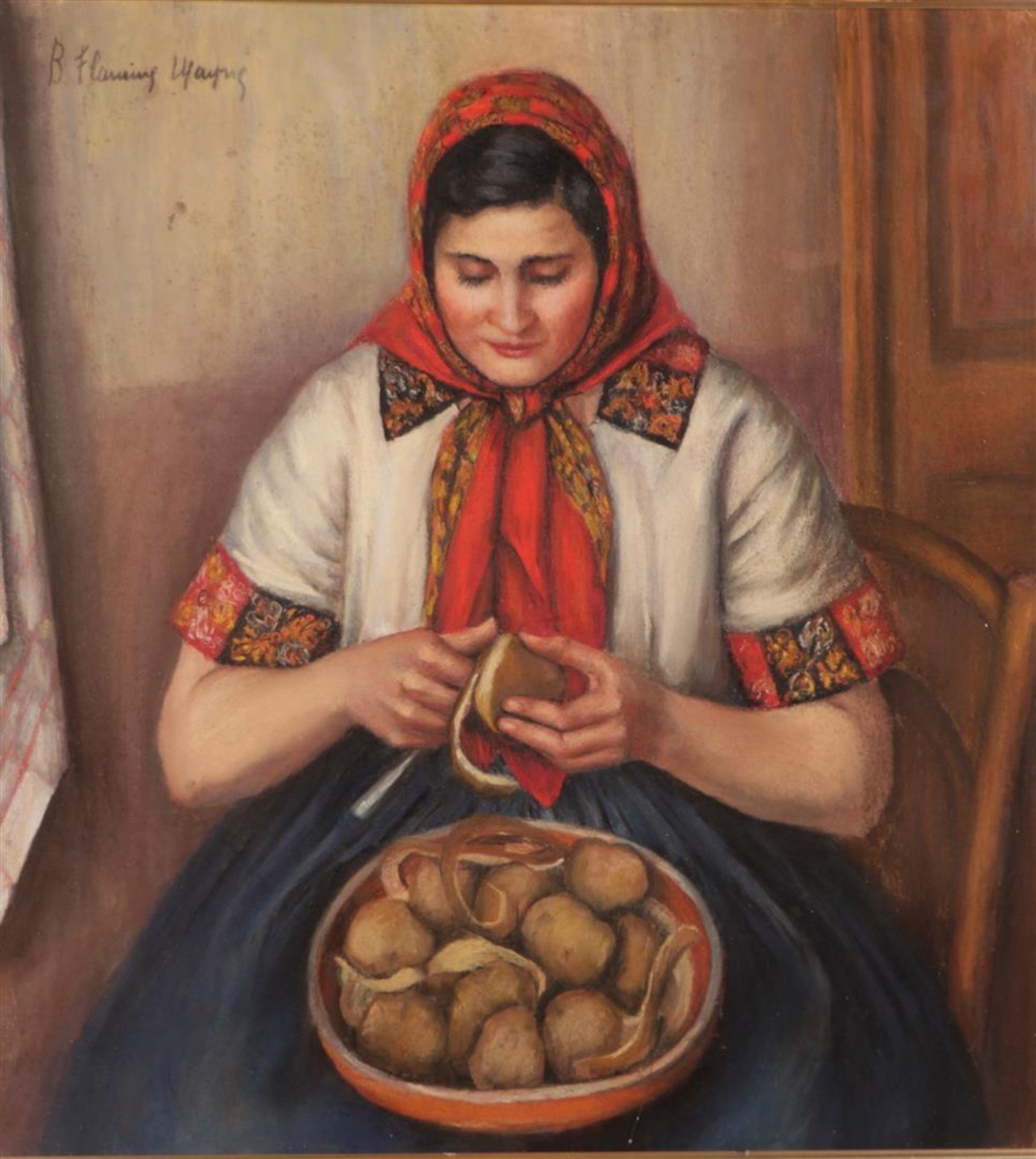 Painting PastelEast European School, potato peeler