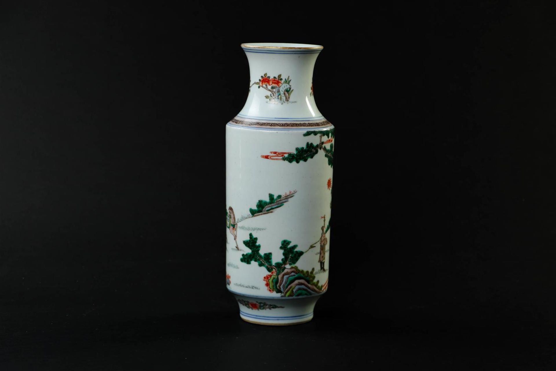 A porcelain famille verte vase with decor of various figures. China, 20th century.
H. 27,5 cm. - Image 3 of 5