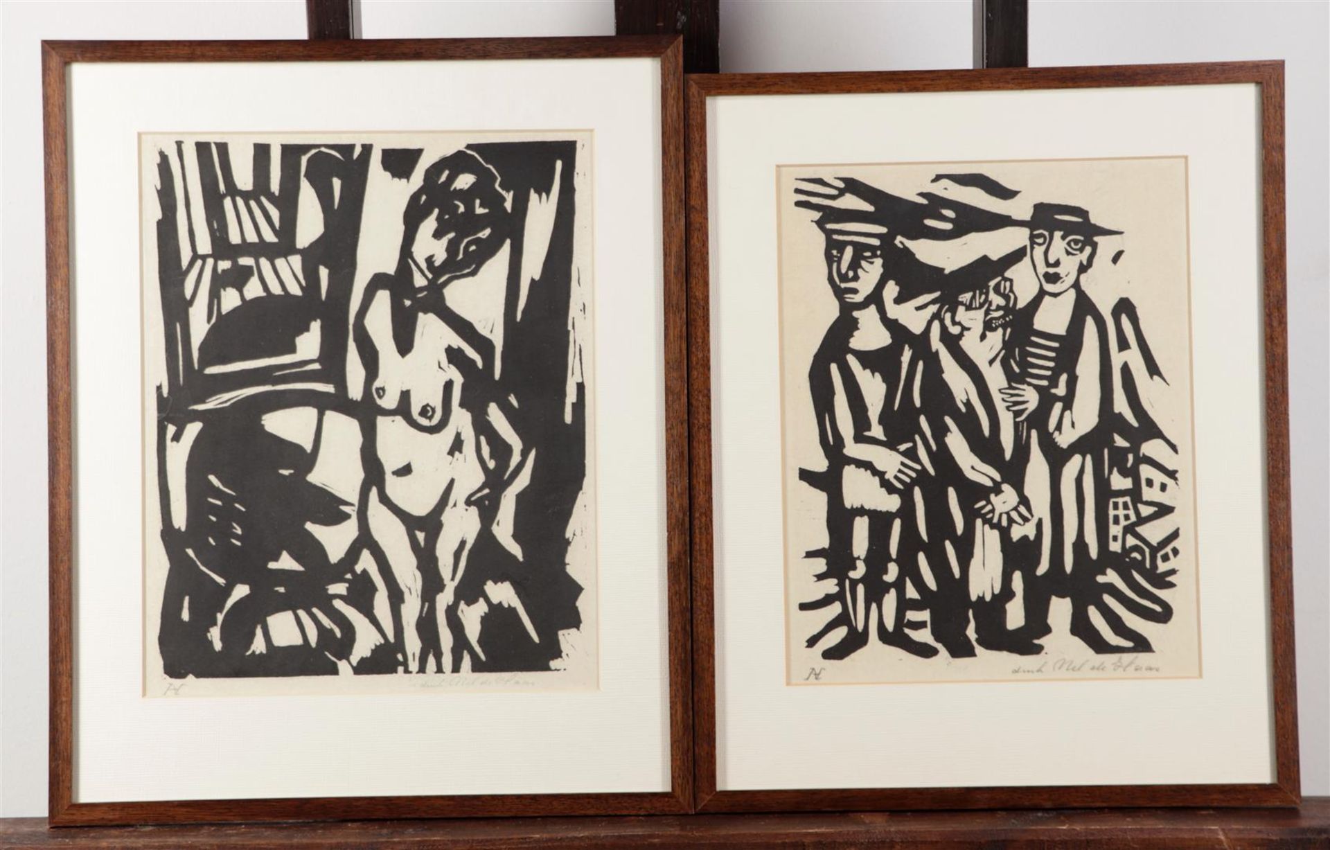 Aad de Haas (Rotterdam 1920 - 1972 Schaesberg), A lot containing (4) linocuts with various subjects, - Image 3 of 4