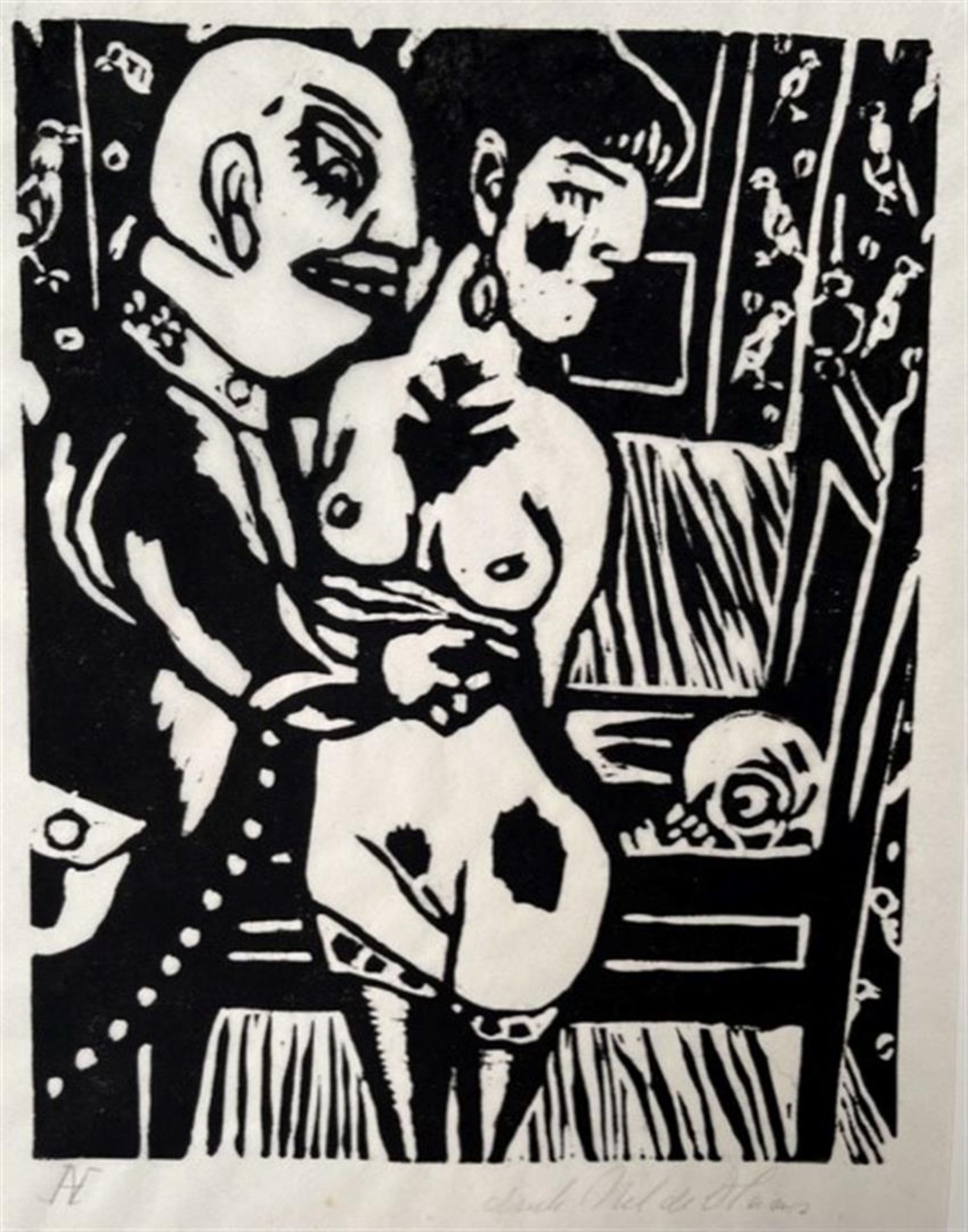 Aad de Haas (Rotterdam 1920 - 1972 Schaesberg), Death and the girl, a folder with 20 linocuts printe - Image 3 of 5