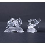 Swarovski, lot of two bird figures. In original box.