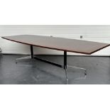 Charles & Ray Eames, An XXL Segmented Conference table / Diningroom table with 'dark oak' top. Secon
