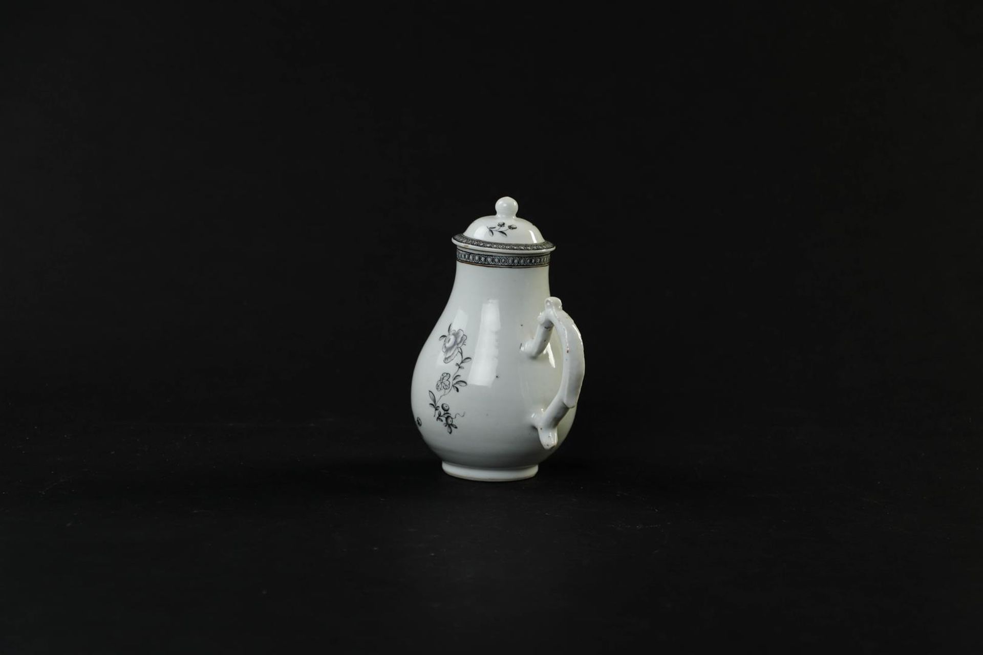 An Encre de Chine tableware set consisting of a teapot, milk jug, tea caddy, patty pan and spoon tra - Image 10 of 24