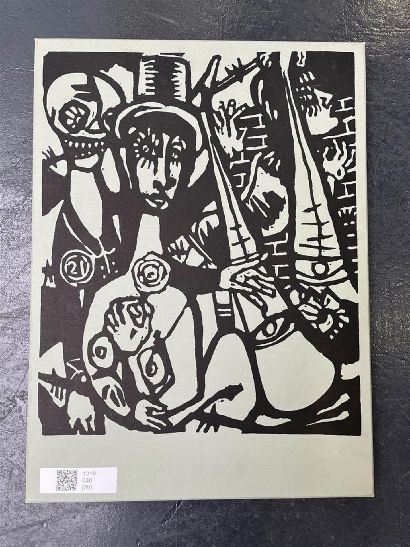 Aad de Haas (Rotterdam 1920 - 1972 Schaesberg), Death and the girl, a folder with 20 linocuts printe
