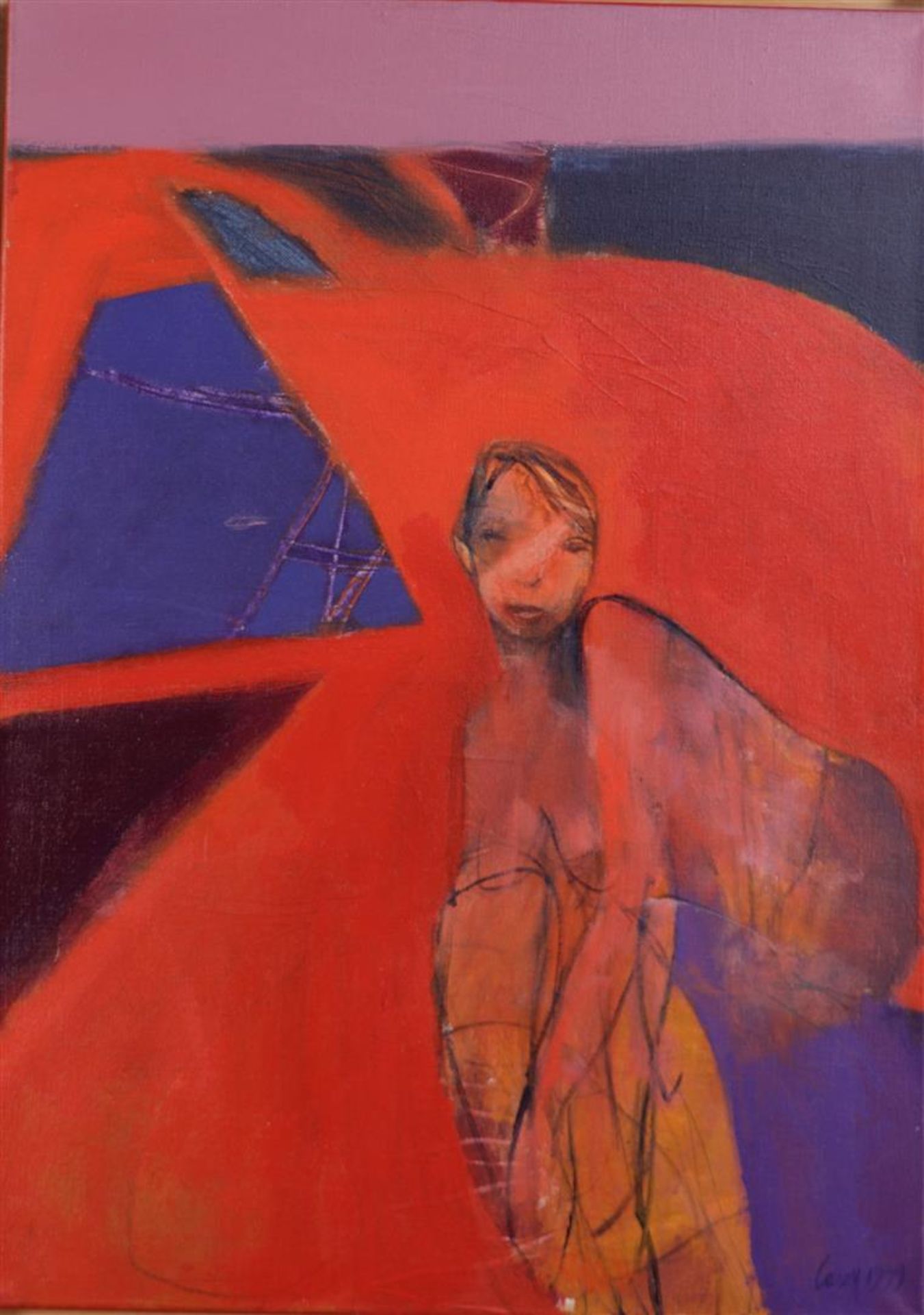 Michael Lasoff (b. 1948), 'Molten Flame', acrylic on canvas,
70 x 50 cm.