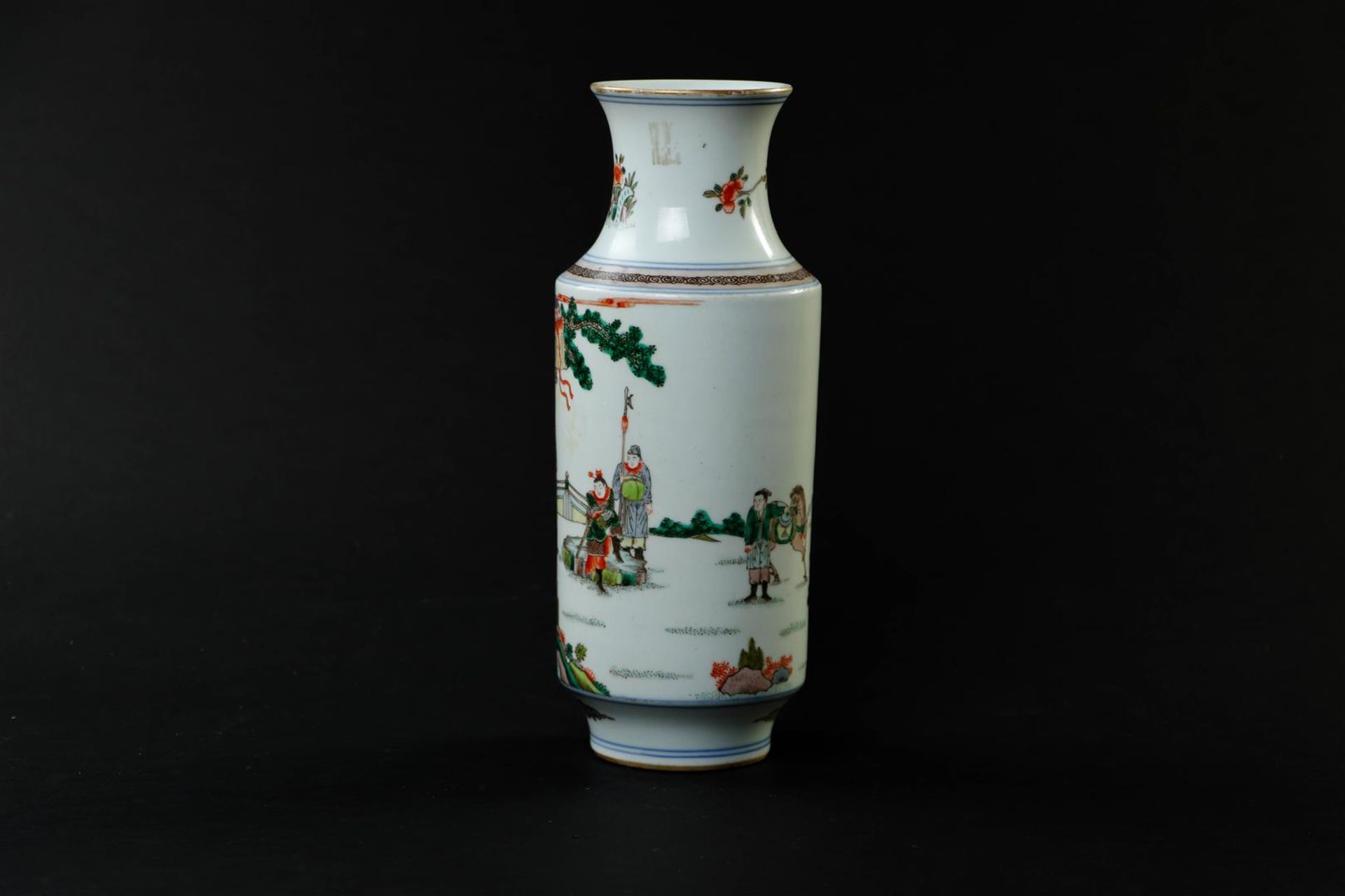 A porcelain famille verte vase with decor of various figures. China, 20th century.
H. 27,5 cm. - Image 2 of 5