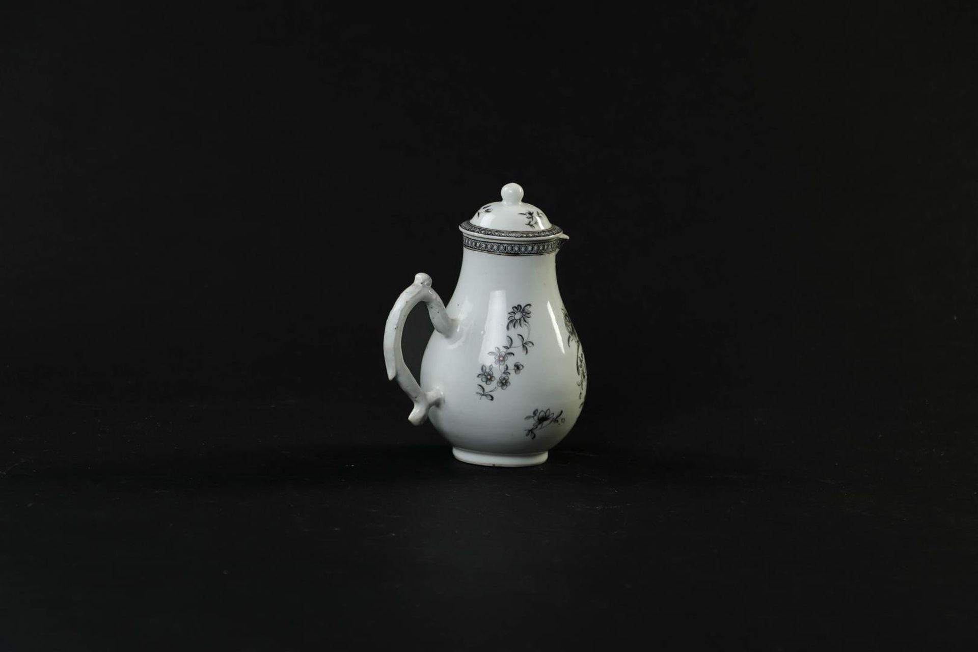 An Encre de Chine tableware set consisting of a teapot, milk jug, tea caddy, patty pan and spoon tra - Image 11 of 24
