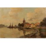 Jan Knikker Junior (1911 - 1990), City on the water, signed (bottom left), oil on canvas (unframed).