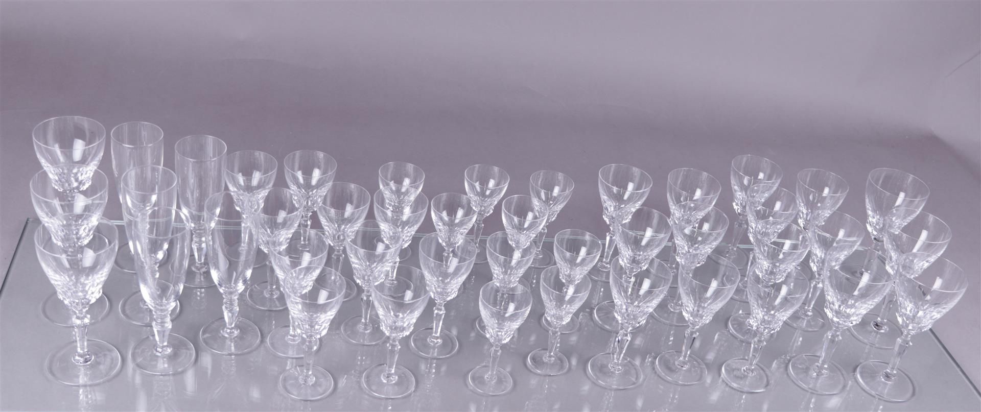 A large crystal tableware consisting of seven red wine glasses, twelve white wine glasses, ten desse - Image 2 of 2