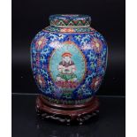 A large porcelain storage jar with family verte decor, intended for the Persian market. China, 19th 