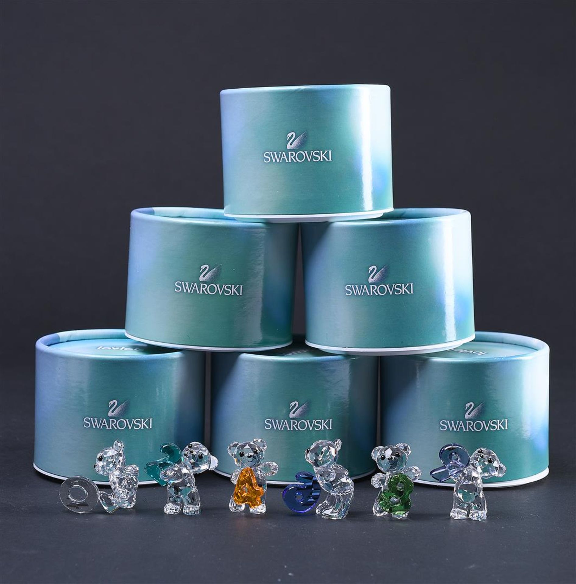 Swarovski The lovlots, lot of eight number bears. In original box. - Image 4 of 4