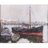 Jean-Franois Luypaert (Vilvoorde, 1893 - 1954, Ostend), A fishing sloop in the harbor of Blankenber