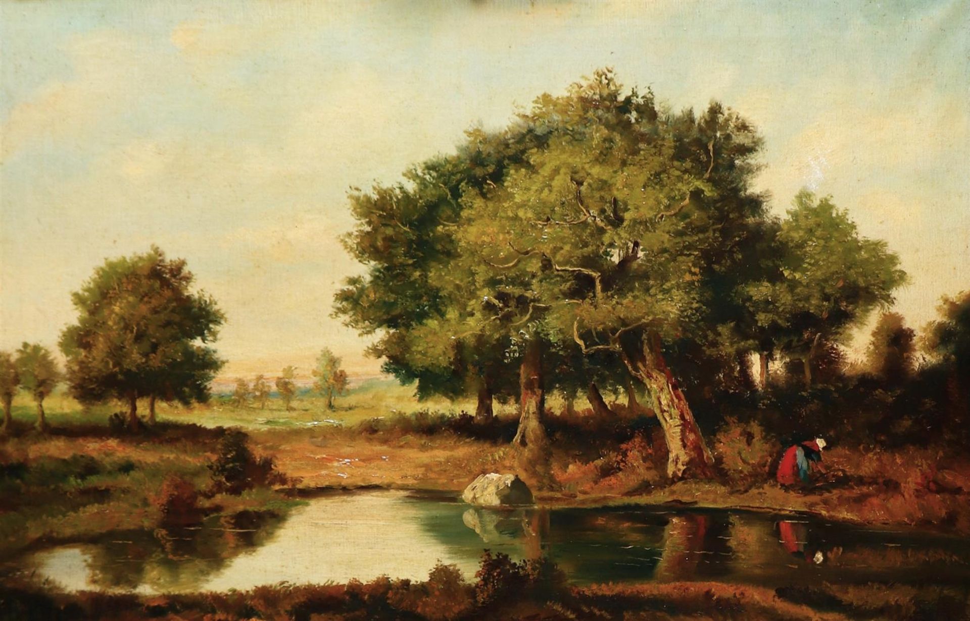 Camille Camus (Paris c. 1850 - ?), Prs de Barbizon, signed (bottom left), oil on canvas.
60 x 90 cm