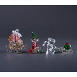 Swarovski, lot of three Christmas ornaments, 5402746, 5464836, 1096035. In original box.