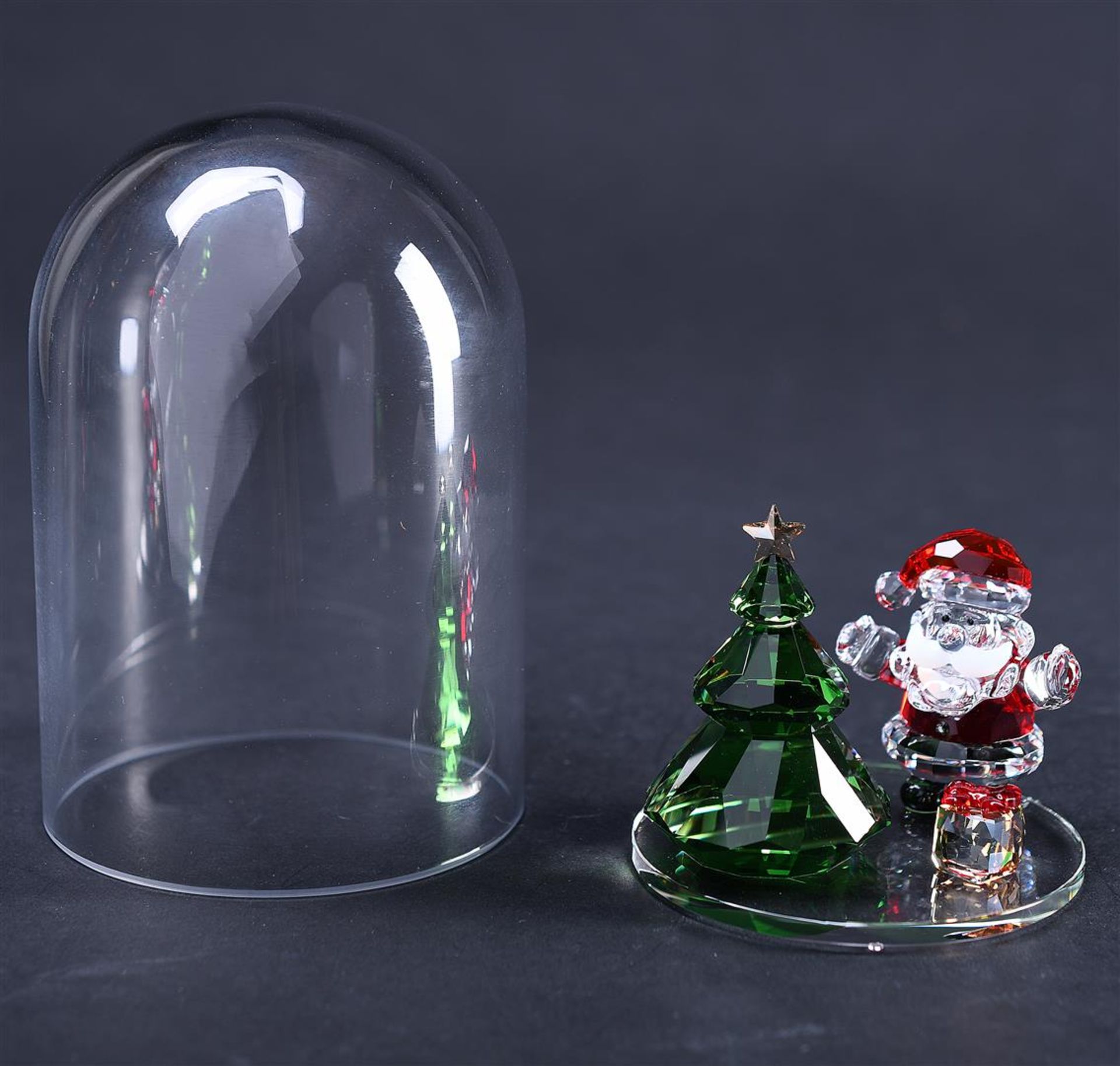 Swarovski, Snow Globe - Christmas Tree and Santa Bell, 5403170, year of publication 2021. In origina