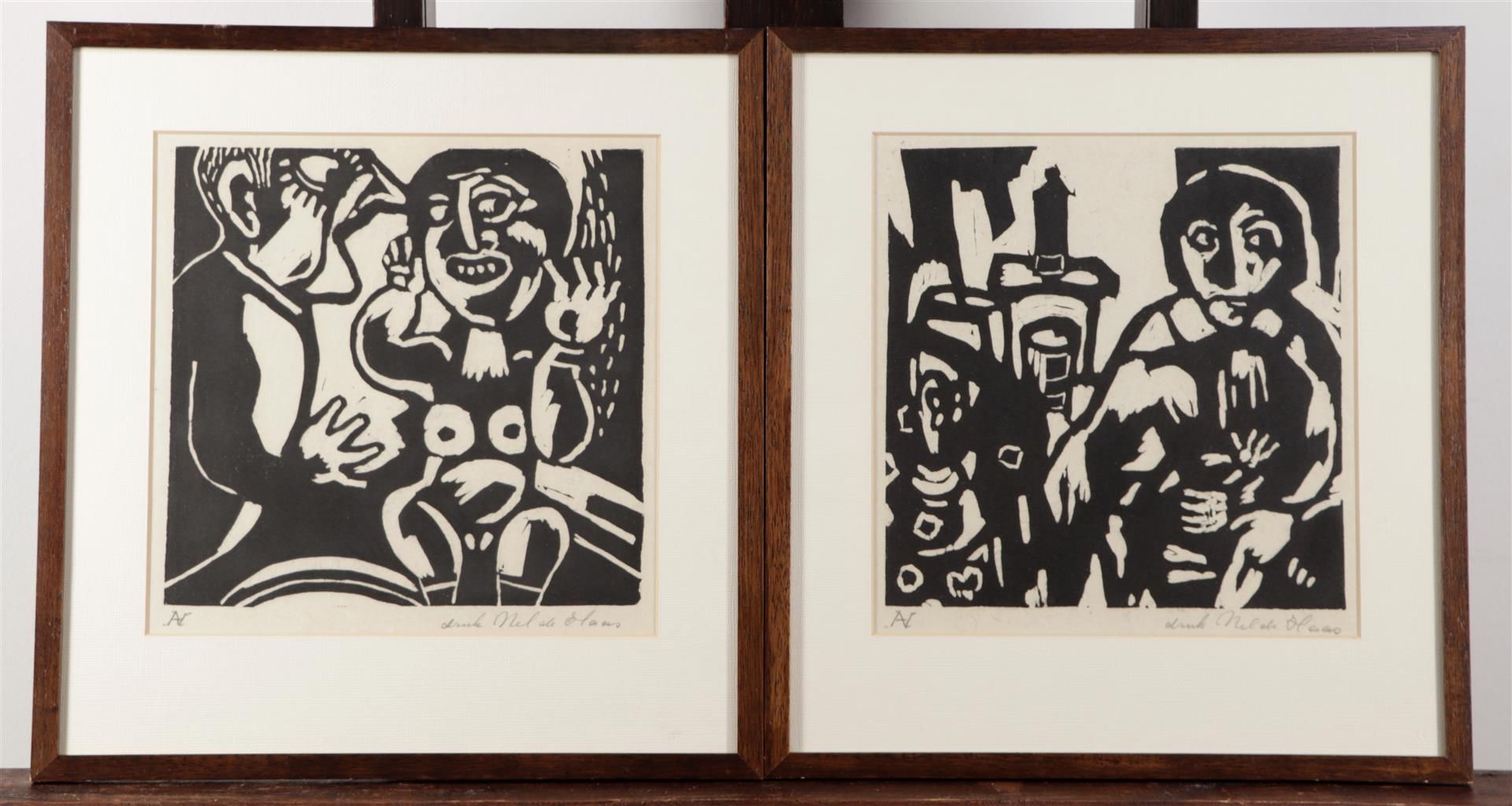 Aad de Haas (Rotterdam 1920 - 1972 Schaesberg), A lot containing (4) linocuts with various subjects, - Image 4 of 4