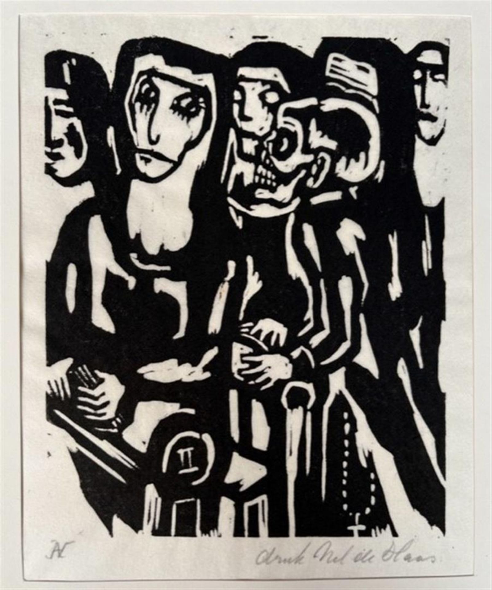 Aad de Haas (Rotterdam 1920 - 1972 Schaesberg), Death and the girl, a folder with 20 linocuts printe - Image 5 of 5