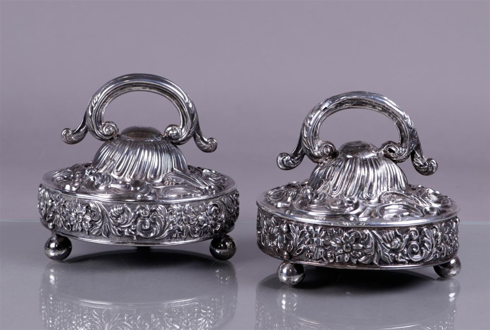 Two silver consecration bells, 'Gift from Maria de Bie WED Joannes vermunt'. Late 19th century. 766 