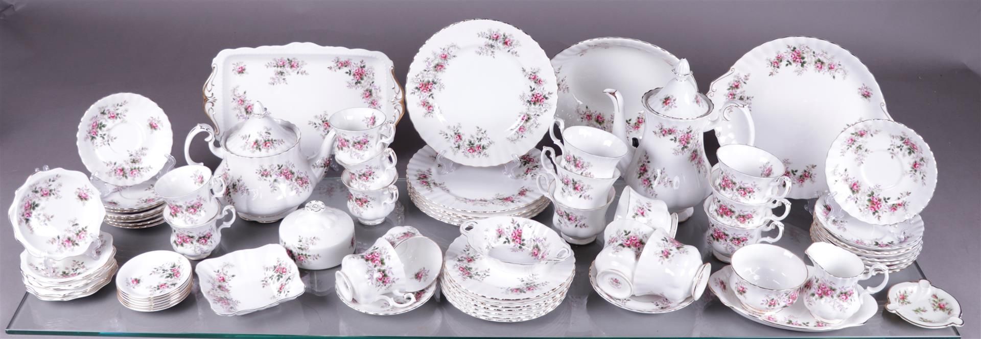 A very large lot of Royal Albert Lavender Rose tableware.