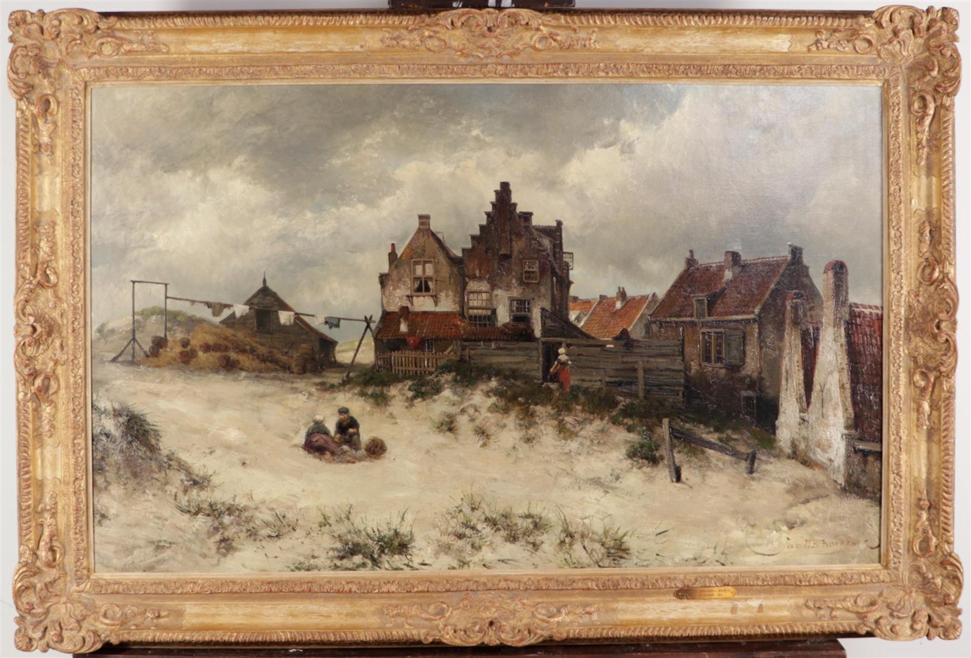 Jan Hermaus Barbend Koekkoek (Amsterdam 1840 - 1912 Hilversum), View of Noordwijk, signed (bottom ri - Image 3 of 4