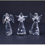 Swarovski, three Christmas ornaments Angel edition 205,2017 & 2019. In original box.