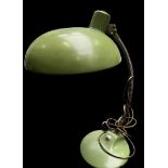 A green lacquered vintage desk lamp, 1950s.