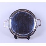 Silver tray. Marked, among other things: 800 and unclear (verso). Weight 555 grams. 
Diam.: 30 cm.