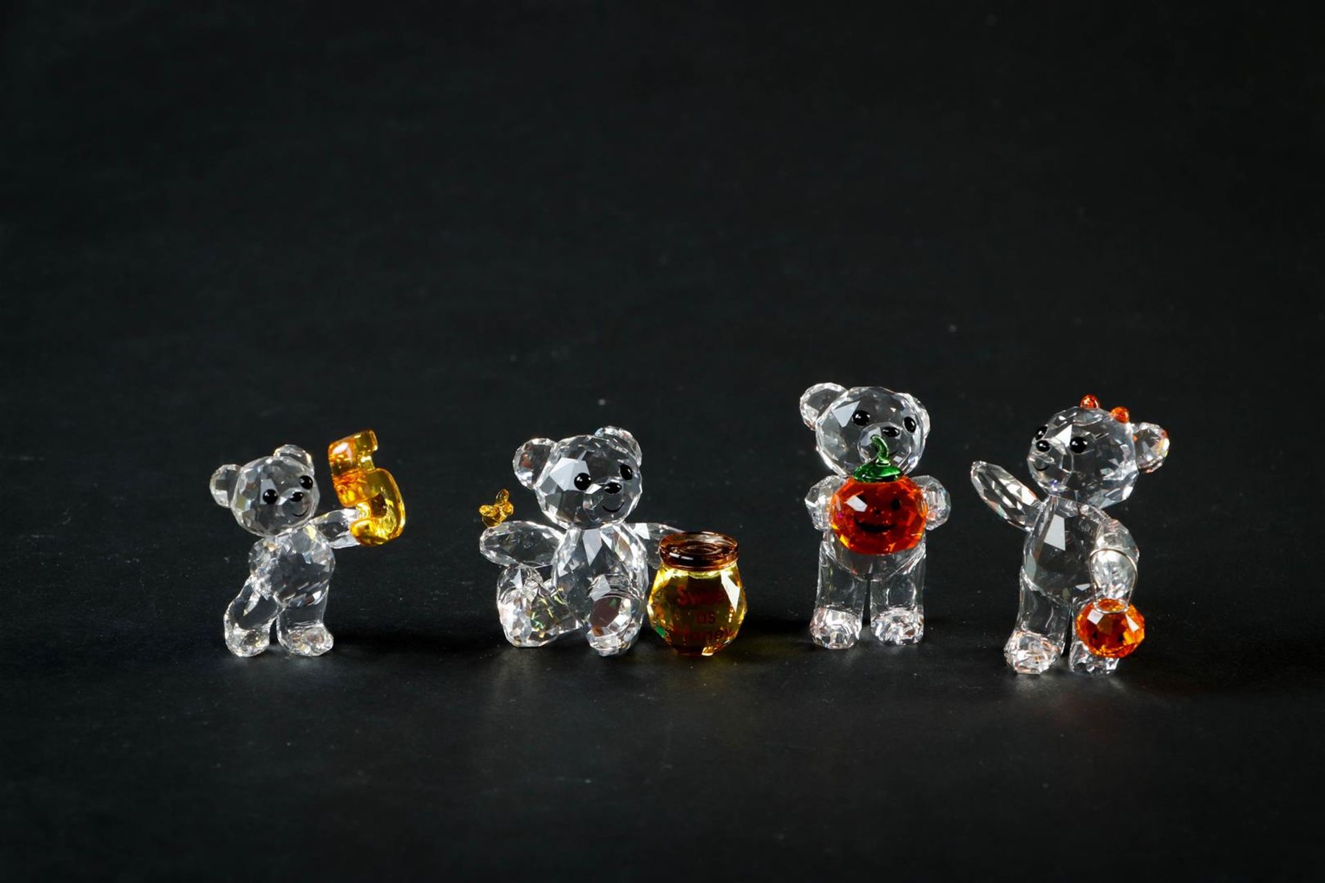 Swarovski, four bears, 5530687, 5108727, 5491970, 5223252. In original box.