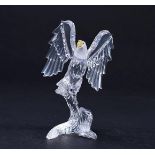 Swarovski, bald eagle, year of issue 2001, 255108. Includes original box and glass shoe.
H. 12,6 cm.