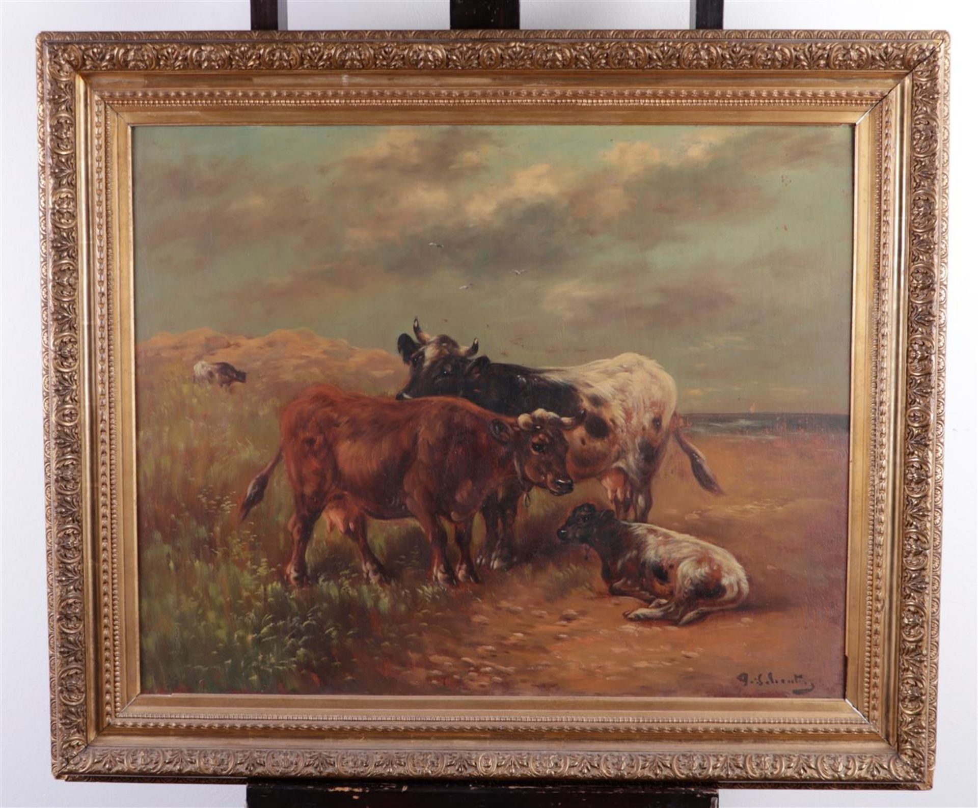 Paul Schouten (1860 - 1922), Cows in the dunes, signed (bottom right), oil on panel,
60 x 70 cm. - Bild 2 aus 4