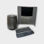 Twentieth Anniversary Macintosh, with keyboard and Bose speaker. Not tested. Speaker damaged.