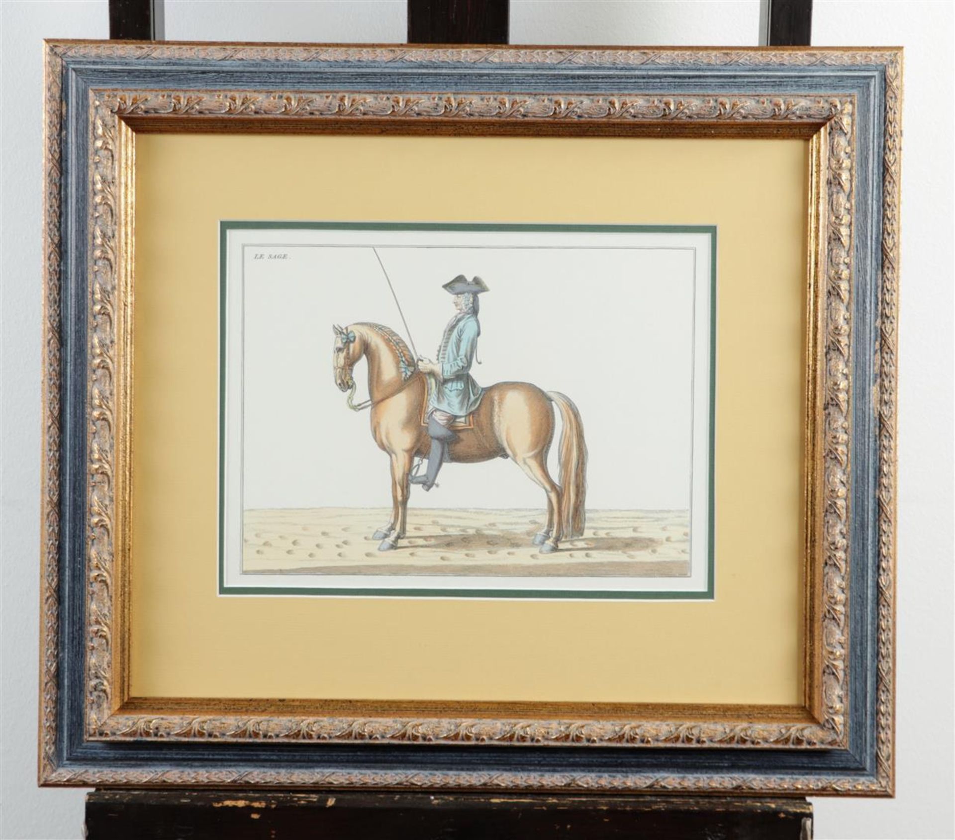 A lot consisting of (4) decorative prints after Ridinger, Spanish School Horsemen.