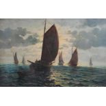 Dutch School, 20th century, Sailing boats, signed 'J. Staring' (?) (bottom right), oil on canvas,
40