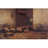 Dutch School, 20th century, Sheep stable, signed 'M. Hendrik' (bottom right), oil on canvas,
60 x 90