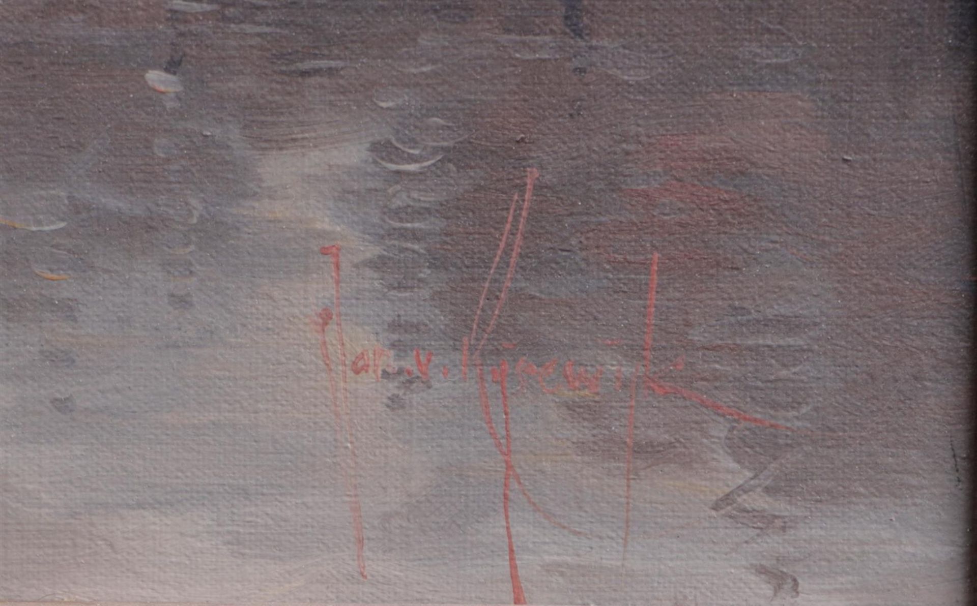 Jan van Rijswijk, early 20th century, Mill on a river, signed (bottom right), oil on canvas,
60 x 90 - Bild 3 aus 4