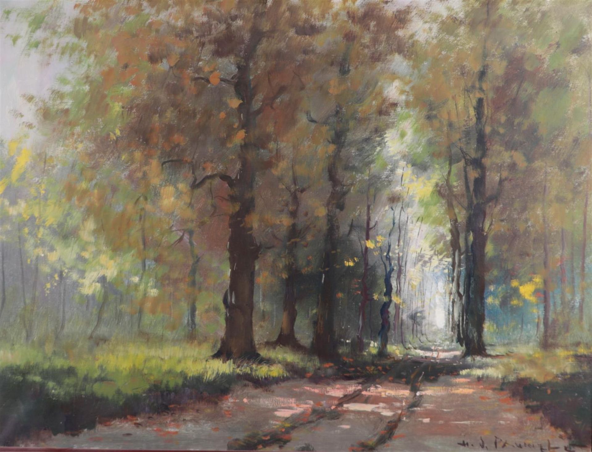 Henri Joseph Pauwels (1903 - 1983), Forrest lane, signed (lower right), oil on canvas,
65 x 85 cm.