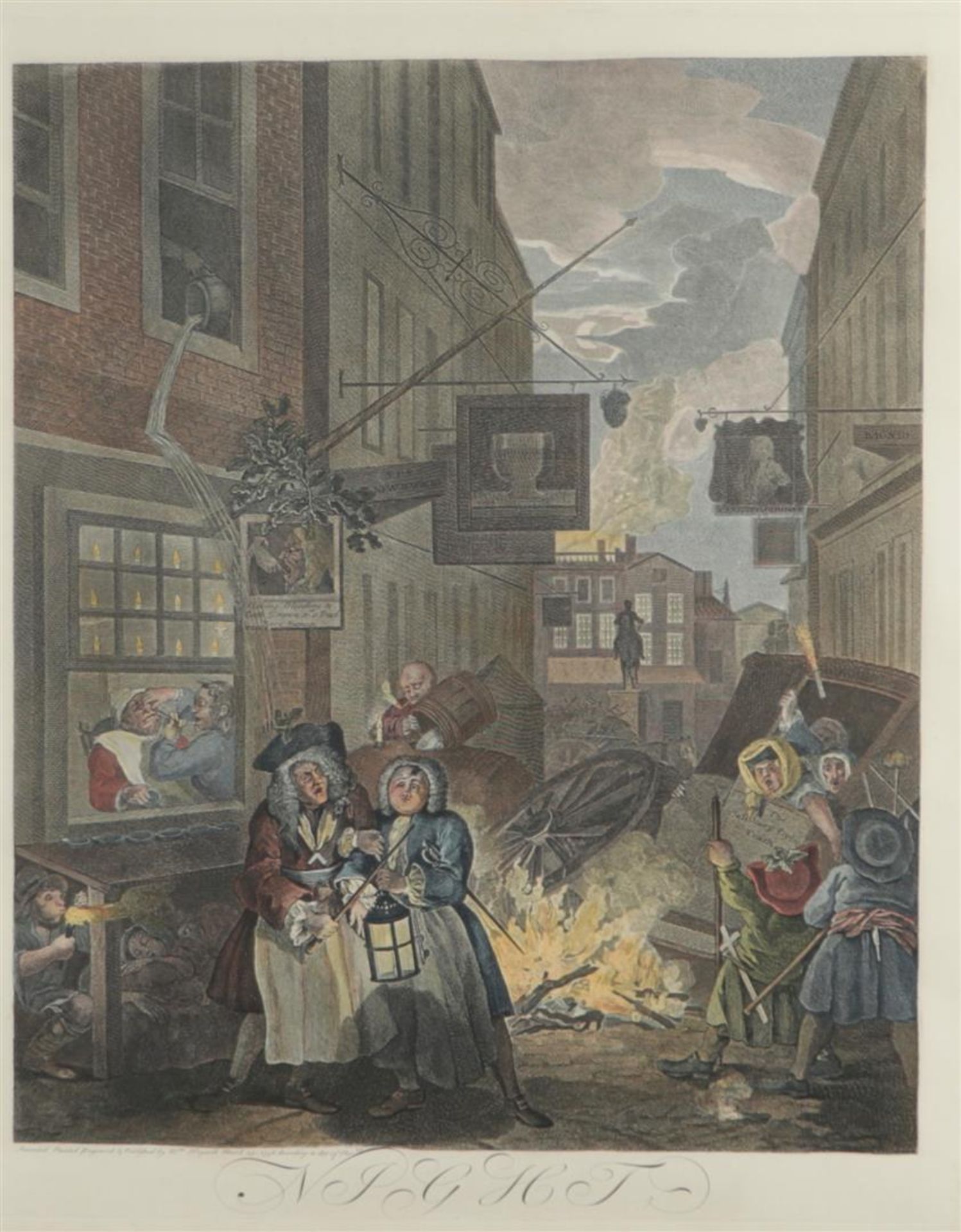William Hogarth (London 1697 - 1764), The four times of the day; Morning, Noon, Evening and Night, H