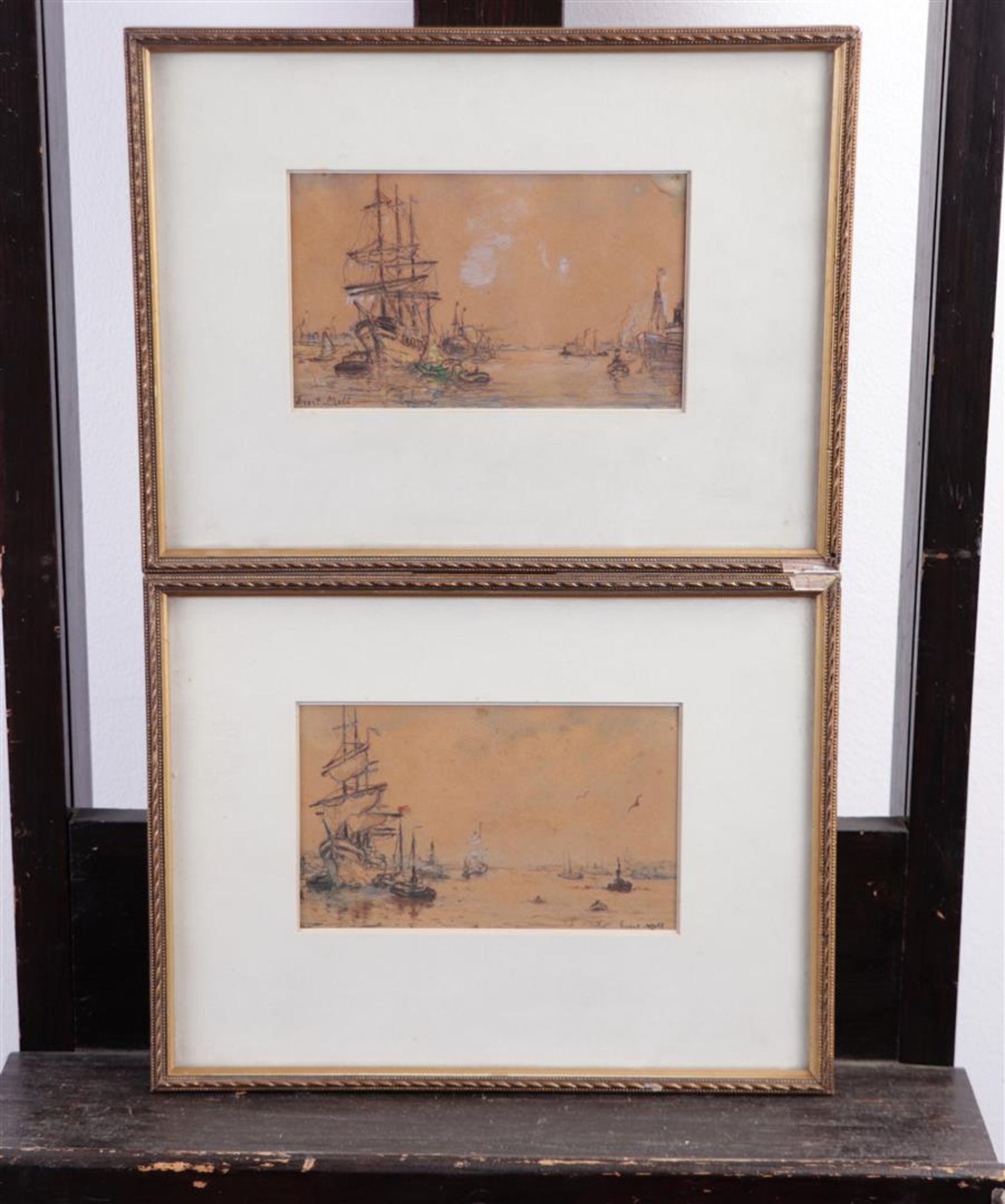 A lot consisting of two study drawings by Evert Moll.
11 x 18 cm.