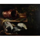 F.A. Telbist, 20th century, A still life with poultry, copper kettle, and artichokes, signed (middle