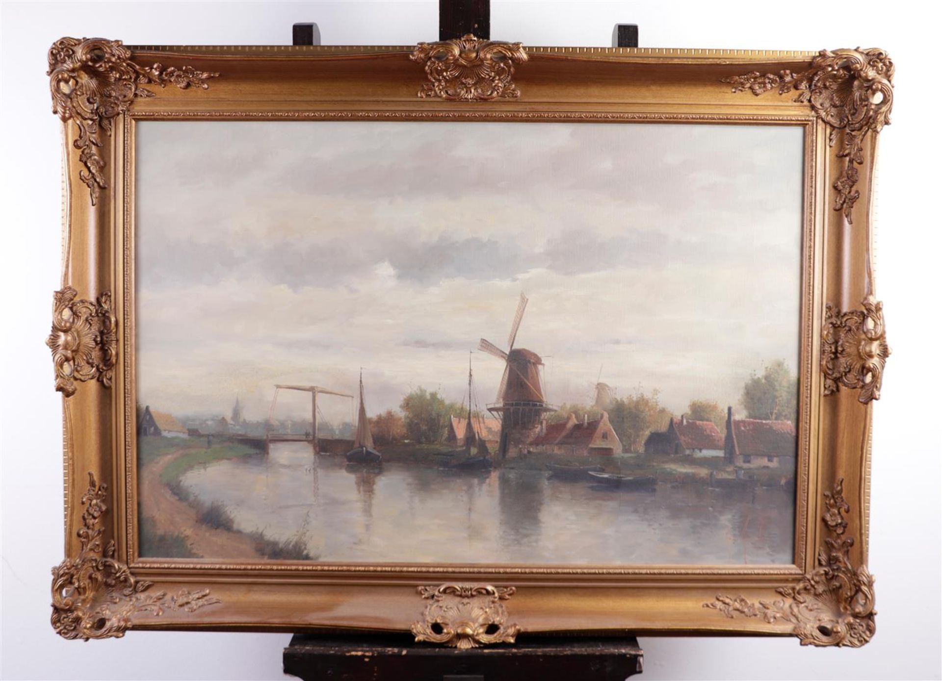 Jan van Rijswijk, early 20th century, Mill on a river, signed (bottom right), oil on canvas,
60 x 90 - Bild 2 aus 4