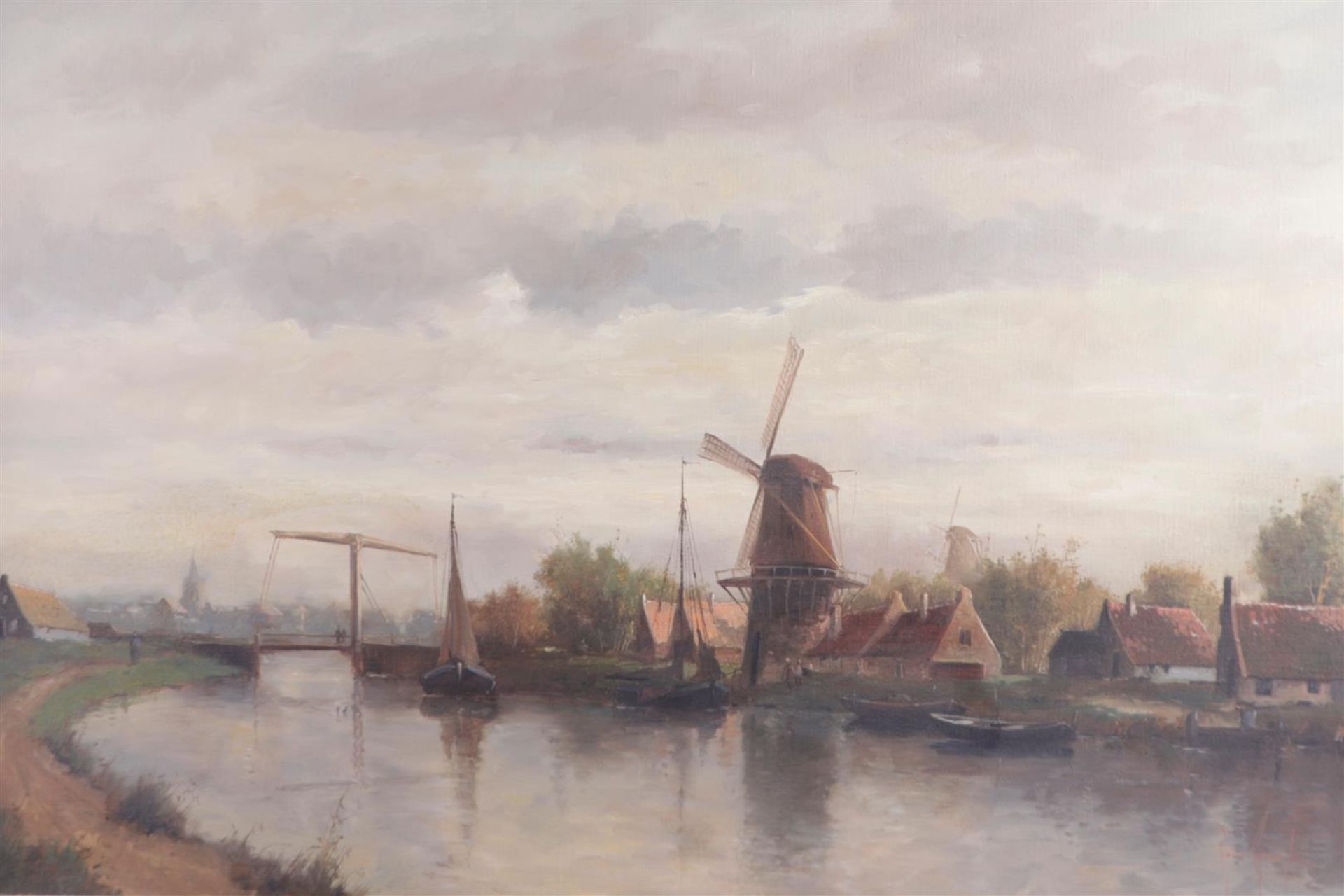 Jan van Rijswijk, early 20th century, Mill on a river, signed (bottom right), oil on canvas,
60 x 90