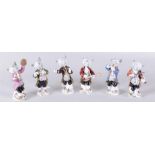 A set of five Meissen style porcelain figures "cat musicians", Graefenthal Dresden, 20th century.
H.