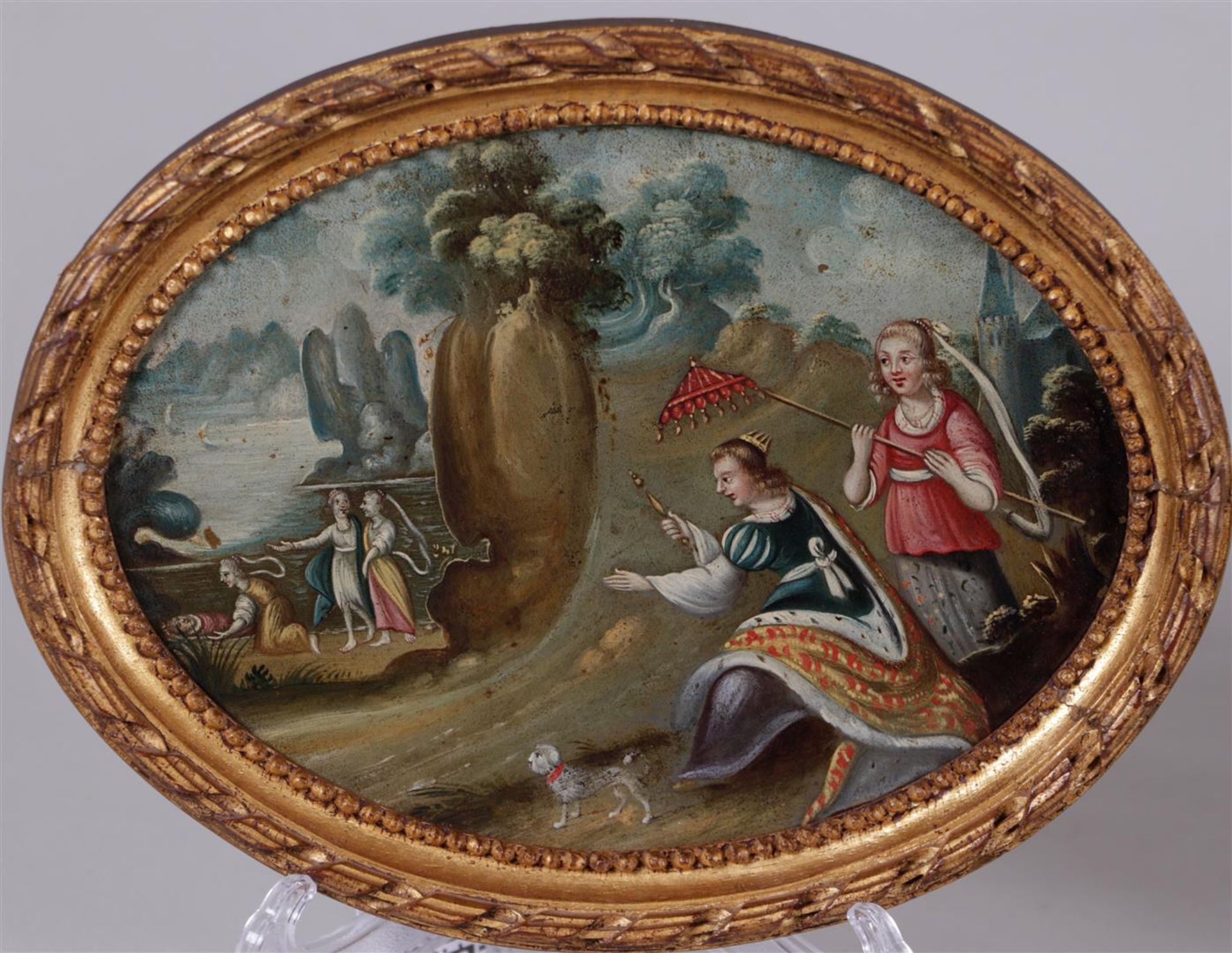 Dutch School, ca. 1700, A pair of oval paintings on copper depicting The Sacrifice of Isaac (Gen. 22 - Bild 2 aus 3