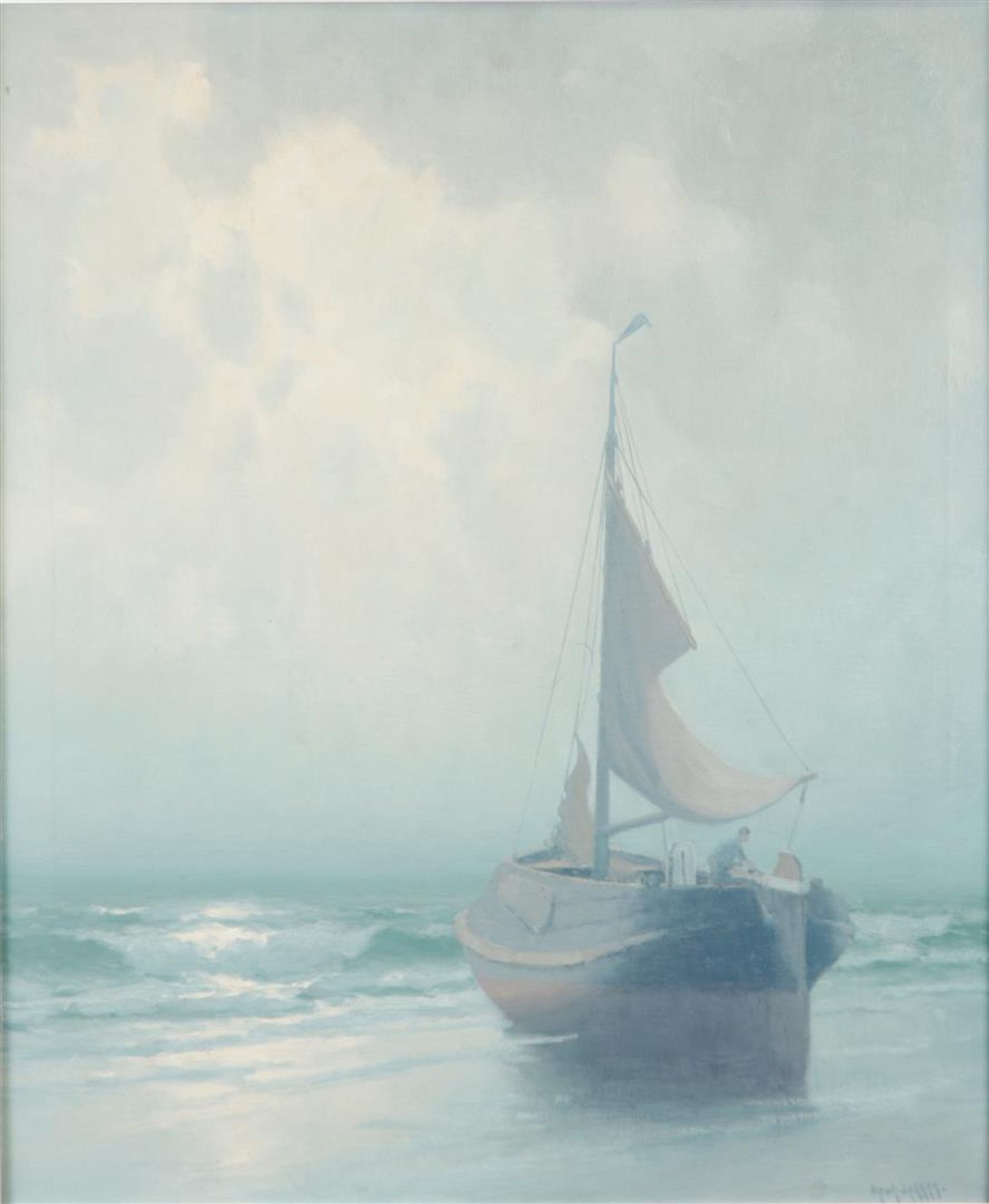 Henk Dekker (1897- 1974), Flat bottom at the high tide line, signed (bottom right), oil on canvas,
6