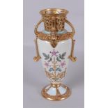 A porcelain partly gilded vase, Fischer & Meig Pirkenhammer, Bohemia. Late 19th century.
h. 40 cm.